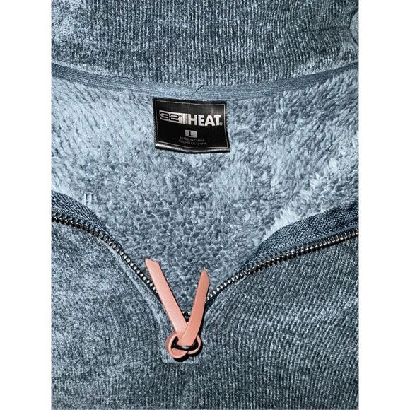32 Degrees Heat Womens Mock Neck Fleece 1/4 Zip Pullover Sweater Teal Large NWOT - Picture 12 of 13